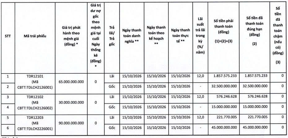 Tandoland tất toán hơn 95 tỷ đồng gốc, lãi trái phiếu - Ảnh 1.