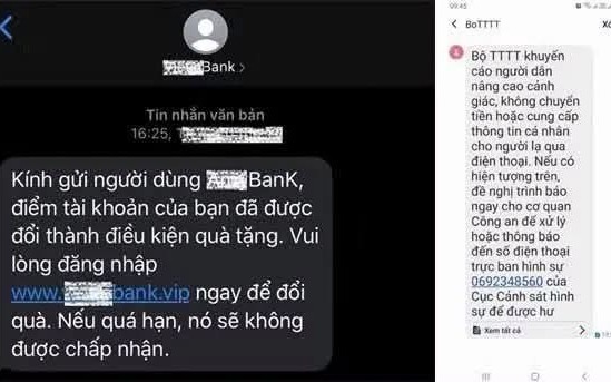 Xuất hiện tin nhắn giả mạo ngay trong luồng SMS chính thức của một ngân hàng: Cục An ninh mạng cảnh báo khẩn