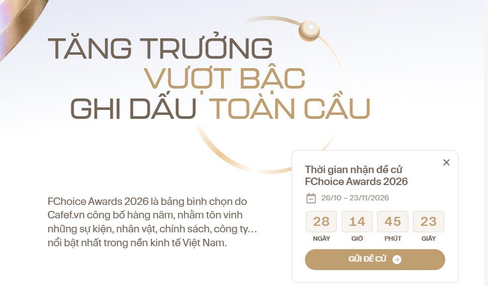 Từ ngày 26/10, FChoice 2026 trở lại, tiếp nhận đề cử doanh nhân, doanh nghiệp tăng trưởng nổi bật của năm: Điều kiện ra sao? - Ảnh 1.