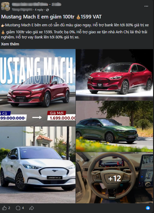 Đại lý giảm 100 triệu đồng, Ford Mustang Mach-E còn 1,599 tỷ đồng, rẻ hơn 1 tỷ so với lúc ra mắt- Ảnh 1.