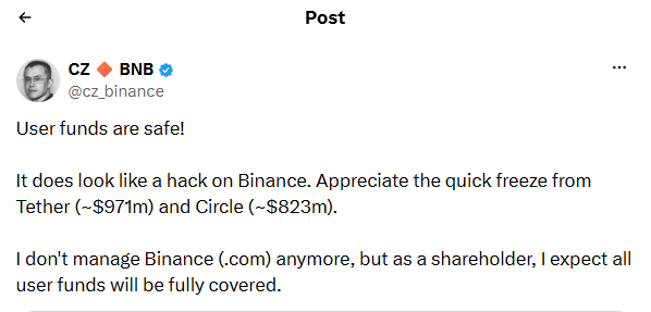 Binance thiệt hại ước tính 6,3 tỷ USD: Nghi bị hack từ laptop của một kỹ sư, 3 tỷ USD đã bị phong tỏa sau vụ tấn công lịch sử - Ảnh 1.