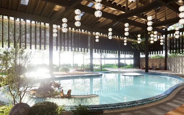 Một vùng núi phía Bắc có suối khoáng nóng gần 70 độ C - nơi tỷ phú Phạm Nhật Vượng xây quần thể nghỉ dưỡng "độc nhất vô nhị" 650 ha, có khoáng nóng dẫn đến từng căn biệt thự