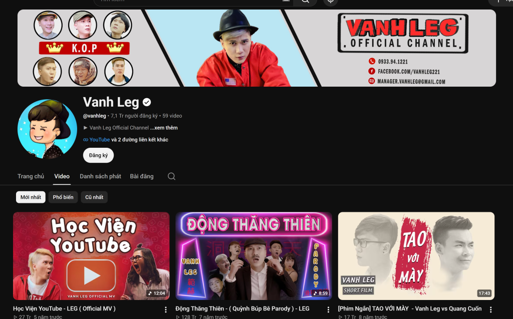 Thu nhập của Vanh Leg- Ảnh 1. Thu nhập của Vanh Leg- Ảnh 1.