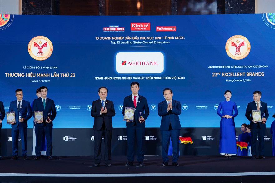 ‏Agribank được vinh danh Top 10 Thương hiệu Doanh nghiệp Dẫn đầu Khu vực Kinh tế Nhà nước 2026‏ - Ảnh 3.