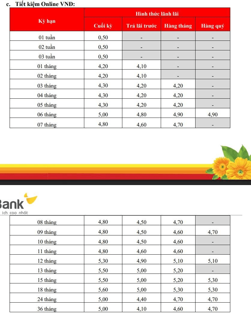 Lãi suất ngân hàng HDBank ngày 7/10: Gửi kỳ hạn nào có lãi suất cao nhất? - Ảnh 3.