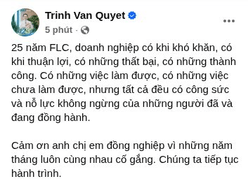 Sau lời cảm ơn của ông Trịnh Văn Quyết, CEO FLC viết tâm thư gửi nhân viên - Ảnh 2.