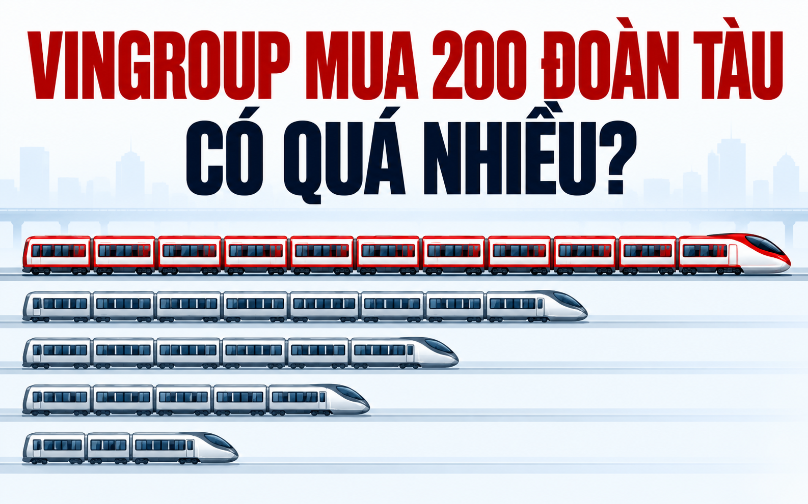 200 đoàn tàu ông Phạm Nhật Vượng đặt mua nghe 'khổng lồ', nhưng Singapore chỉ một tuyến 43 km đã cần 91 đoàn