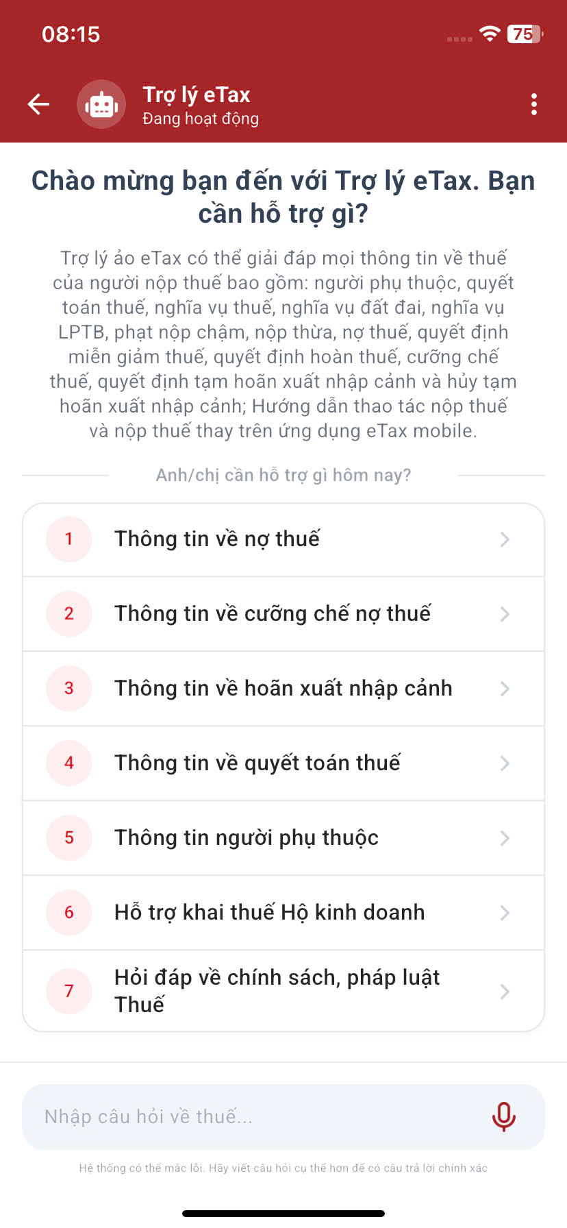 Hướng dẫn sử dụng trợ lý ảo trên ứng dụng Etax Mobile- Ảnh 3.