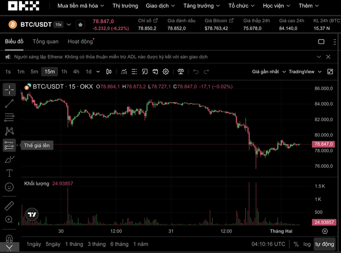 Thị trường tiền số hôm nay 1-2: Cú sốc mới của Bitcoin- Ảnh 1.