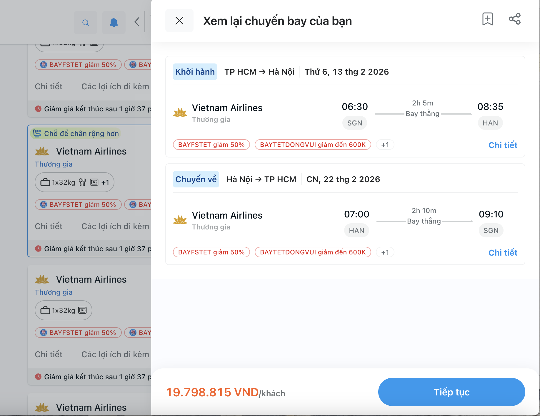Giá vé máy bay dịp Tết 2026 tăng cao ngất ngưởng giữa TPHCM và Hà Nội - Ảnh 3.
