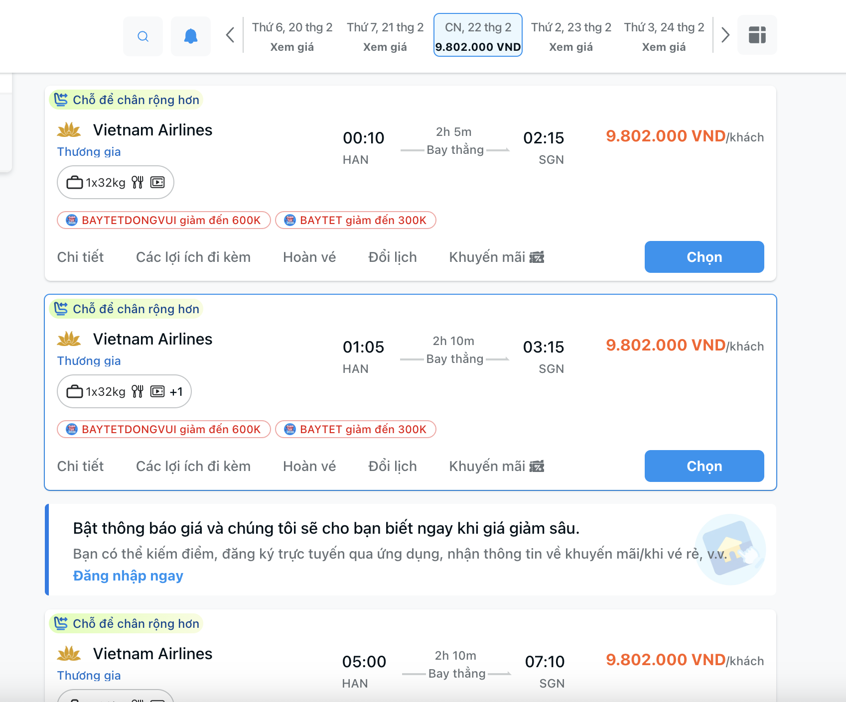 Giá vé máy bay dịp Tết 2026 tăng cao ngất ngưởng giữa TPHCM và Hà Nội - Ảnh 2.