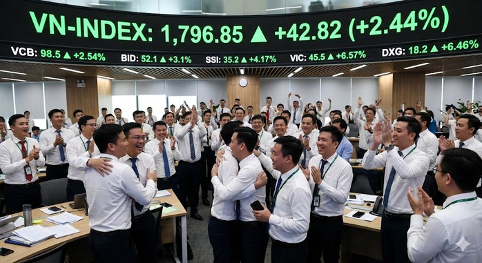 VN-Index bùng nổ gần 43 điểm, nhà đầu tư vỡ òa nhận "lì xì" sớm- Ảnh 1.