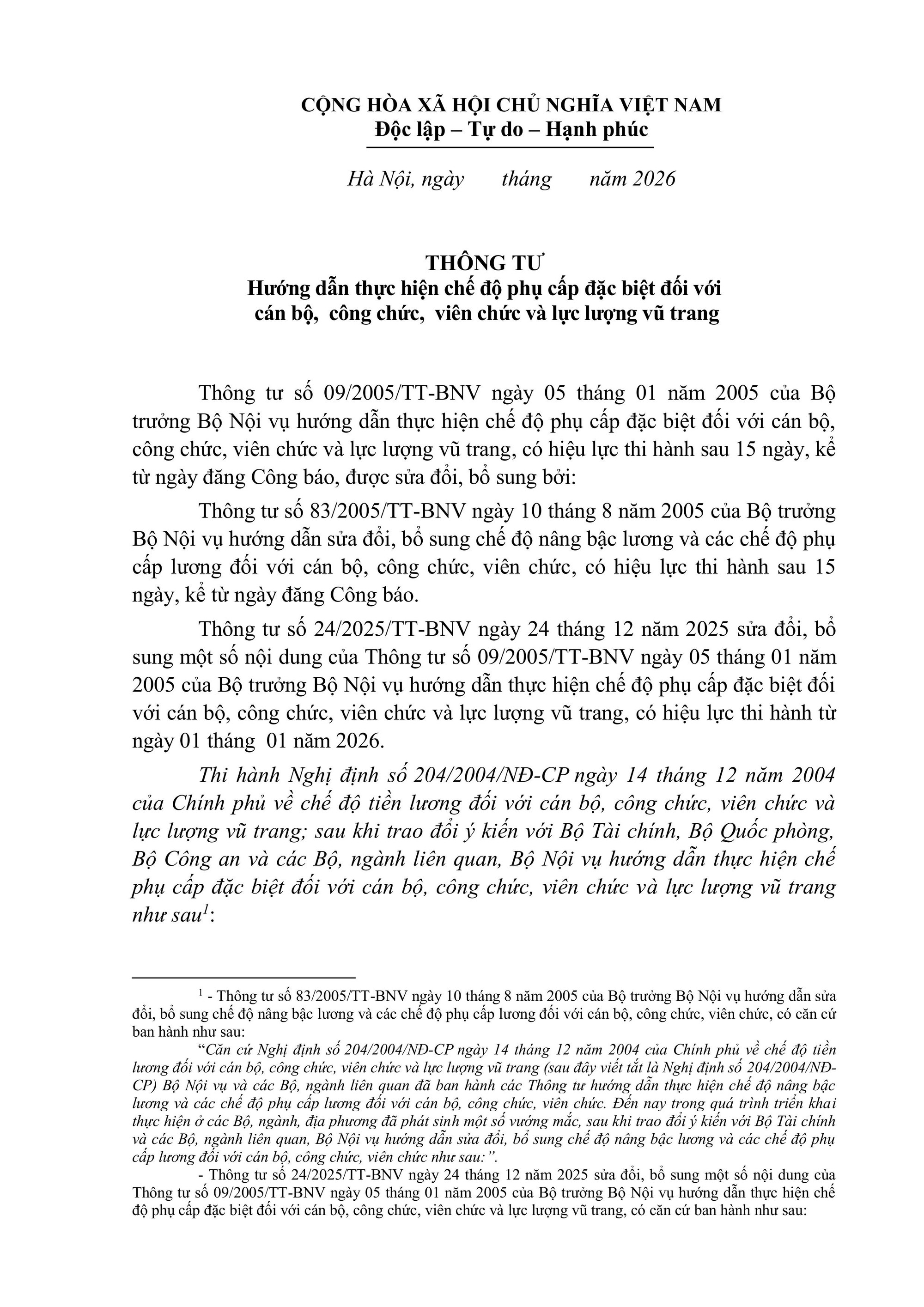Hướng dẫn thực hiện chế độ phụ cấp đặc biệt đối với cán bộ, công chức, viên chức và lực lượng vũ trang- Ảnh 1.