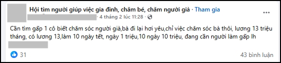 Thuê giúp việc ngủ lại, chăm ông bà, bố mẹ U60, U70 ngày Tết: Trả lương 10 triệu trong 10 ngày nhưng không phải ai cũng làm được- Ảnh 2.