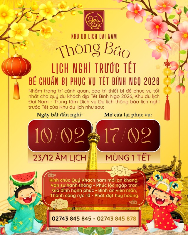 Khu du lịch Đại Nam của vợ chồng bà Nguyễn Phương Hằng bất ngờ dừng đón khách: Lý do là gì và khi nào mở cửa trở lại?- Ảnh 1.