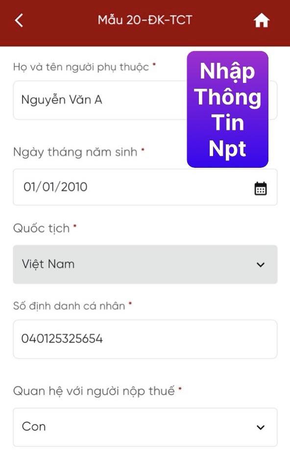 Cơ quan Thuế hướng dẫn chi tiết Cách đăng ký Người phụ thuộc để giảm trừ gia cảnh trên eTax Mobile - Ảnh 7.