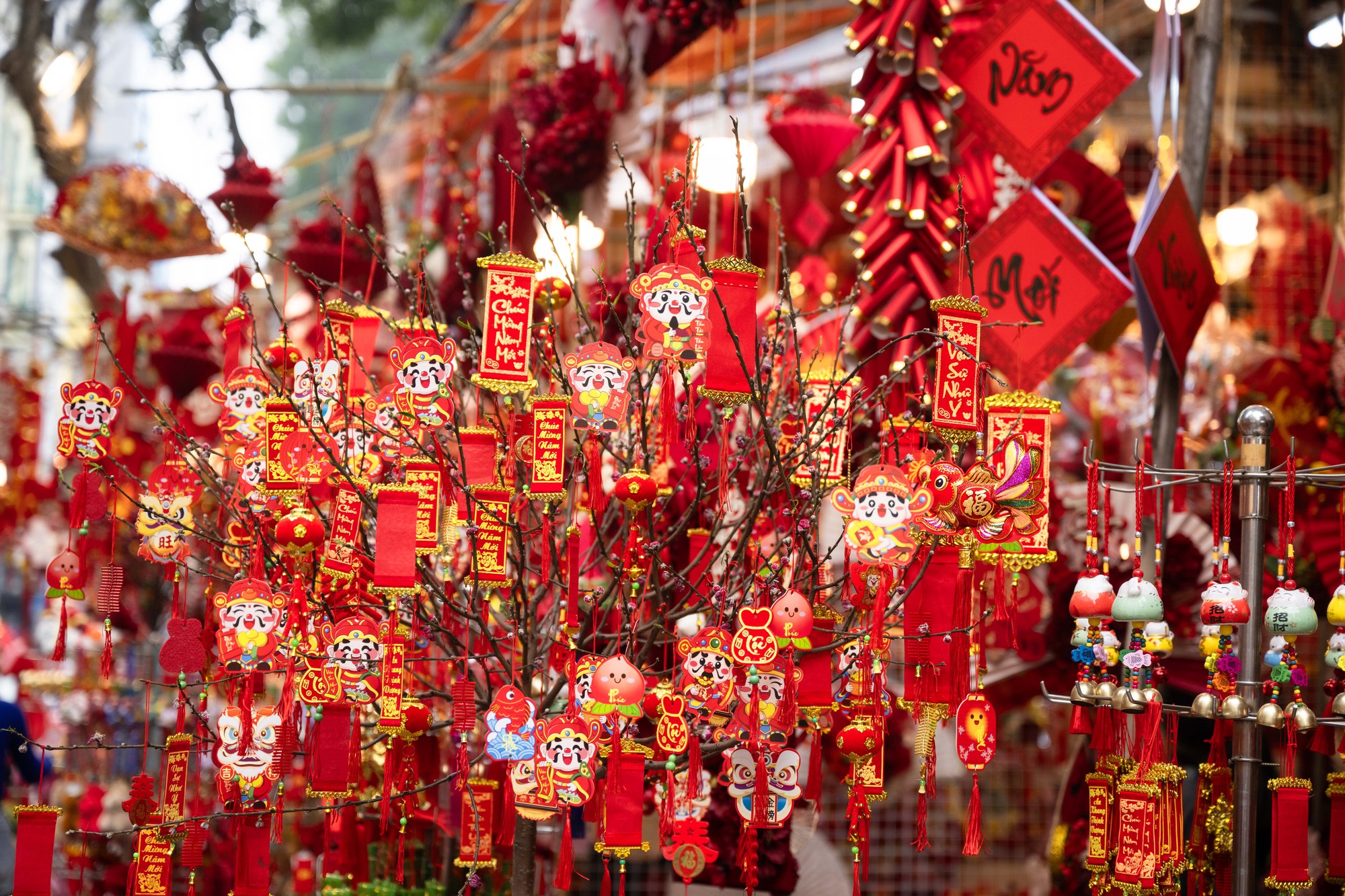Phố Hàng Mã đỏ rực những ngày giáp Tết: Không còn cảnh chen nhau chụp ảnh, dân tình lặng lẽ sắm sửa đón xuân- Ảnh 17.