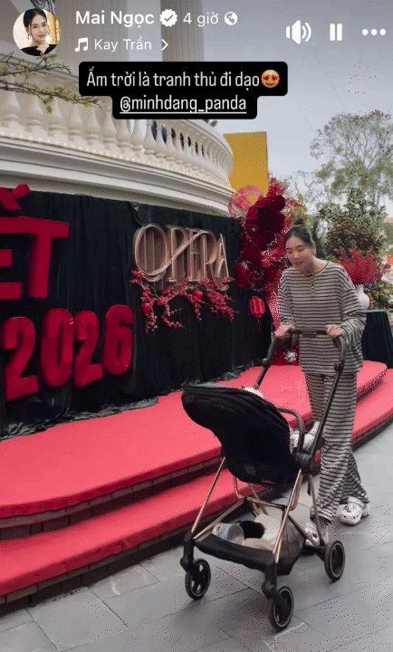 Mẹ bỉm Mai Ngọc đưa bé Panda đi dạo, vô tình tiết lộ dinh thự nhà chồng trang hoàng Tết lộng lẫy, xa hoa- Ảnh 1.