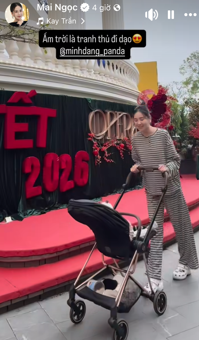 Mẹ bỉm Mai Ngọc đưa bé Panda đi dạo, vô tình tiết lộ dinh thự nhà chồng trang hoàng Tết lộng lẫy, xa hoa- Ảnh 2.