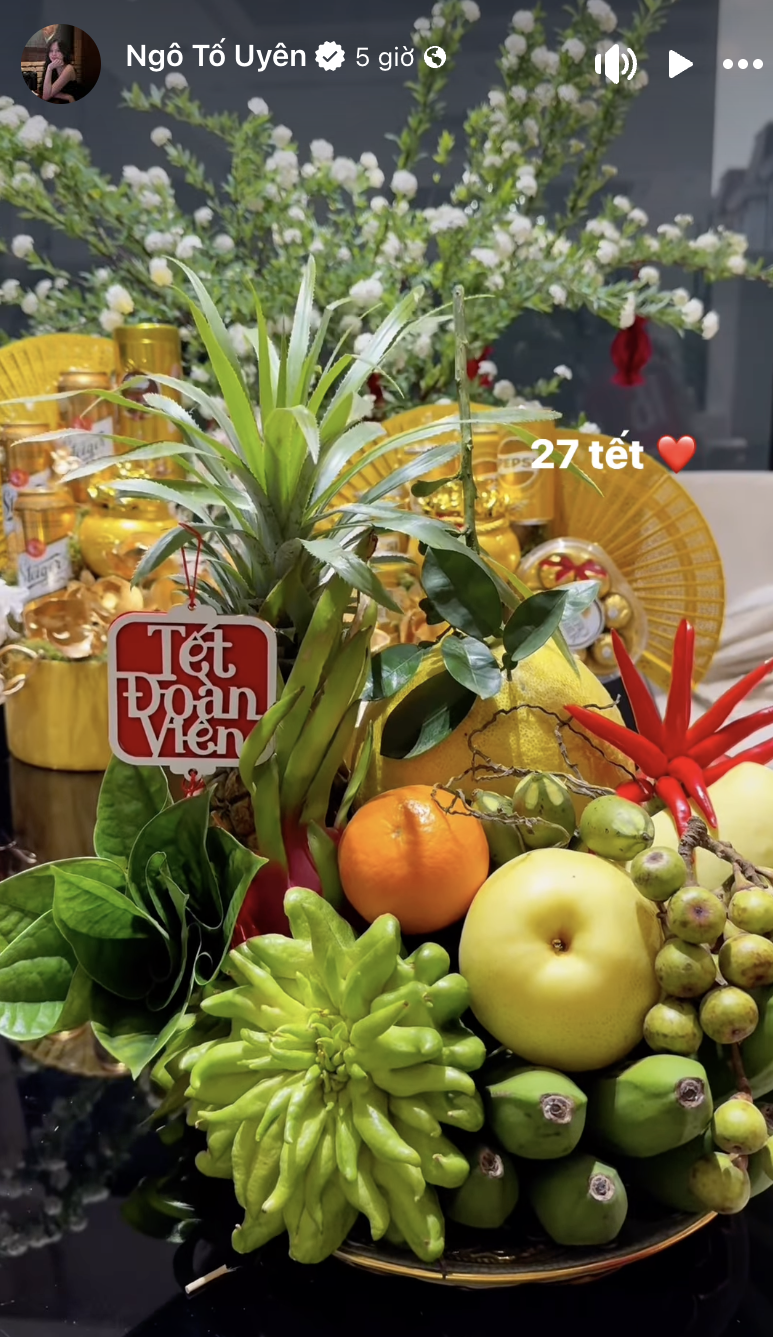 Doãn Hải My và Ngô Tố Uyên cùng khoe mâm ngũ quả ngày Tết: Ai khéo tay hơn? - Ảnh 3.