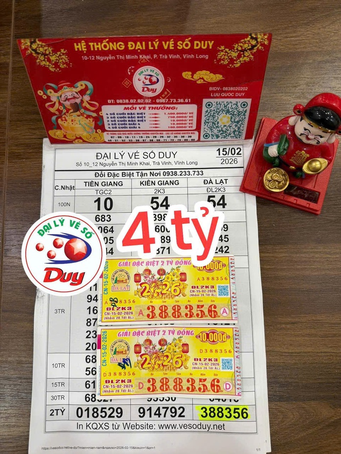 Xổ số miền Nam ngày 16-2: Trúng độc đắc 6 tỉ đồng, hẹn đại lý qua Tết đổi thưởng- Ảnh 1.