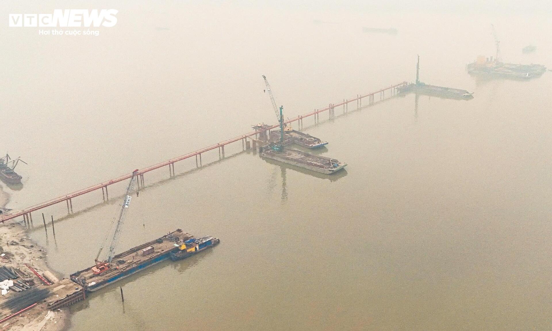 Mục sở thị đại công trường thi công 7 cầu bắc qua sông Hồng- Ảnh 12.