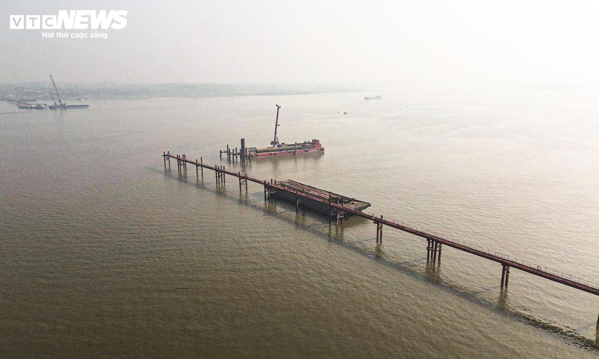 Mục sở thị đại công trường thi công 7 cầu bắc qua sông Hồng- Ảnh 14.