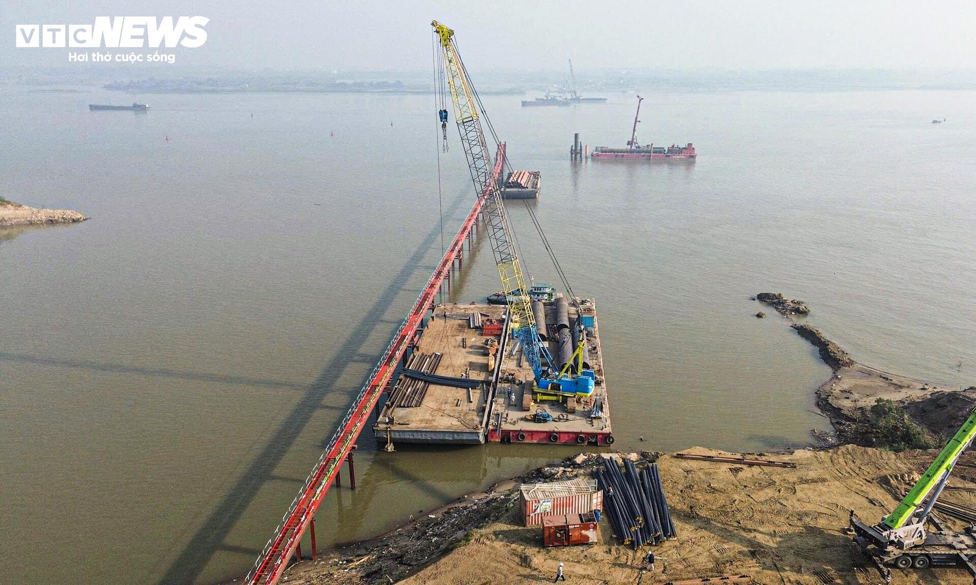 Mục sở thị đại công trường thi công 7 cầu bắc qua sông Hồng- Ảnh 13.
