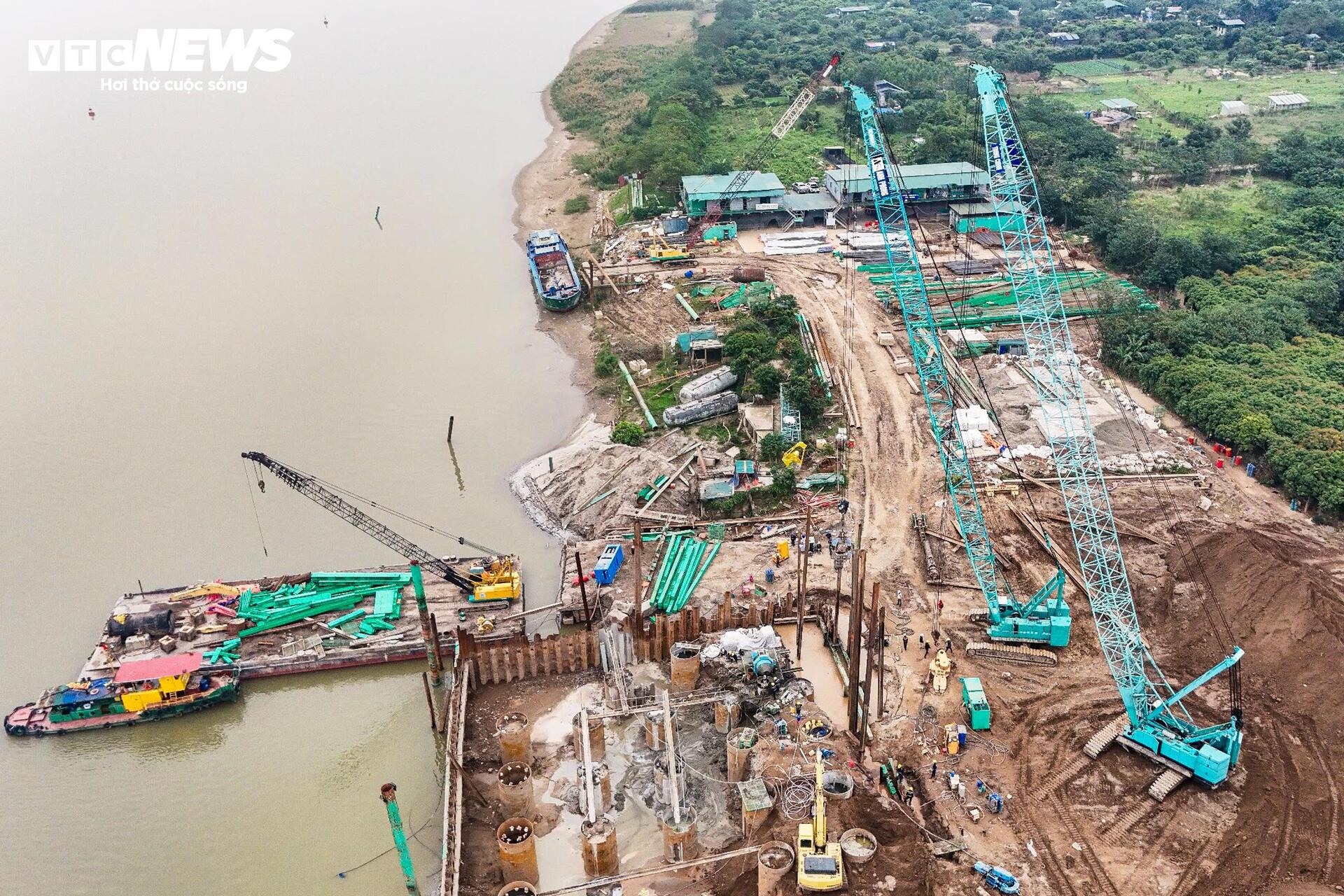 Mục sở thị đại công trường thi công 7 cầu bắc qua sông Hồng- Ảnh 4.