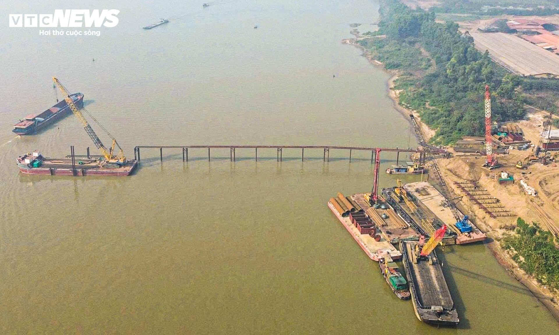 Mục sở thị đại công trường thi công 7 cầu bắc qua sông Hồng- Ảnh 17.