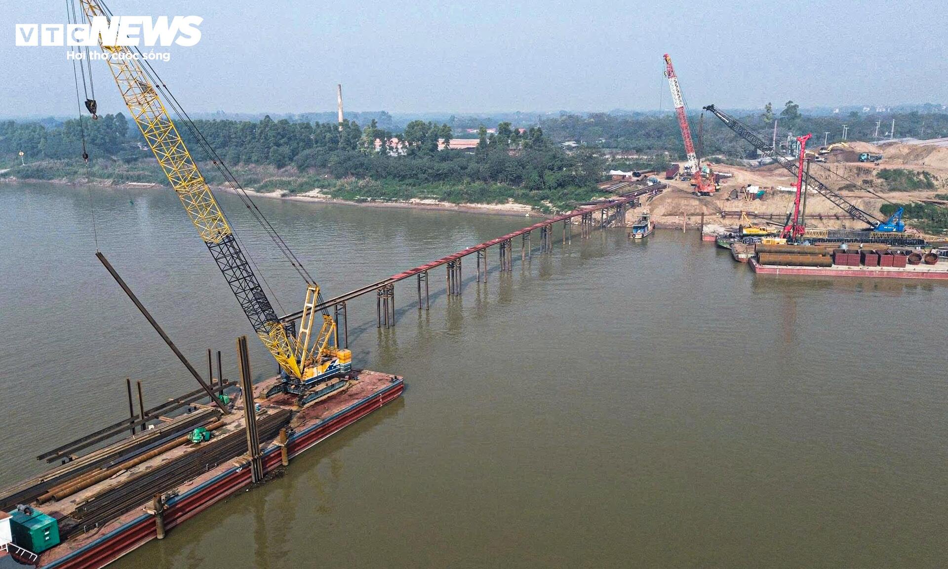 Mục sở thị đại công trường thi công 7 cầu bắc qua sông Hồng- Ảnh 16.