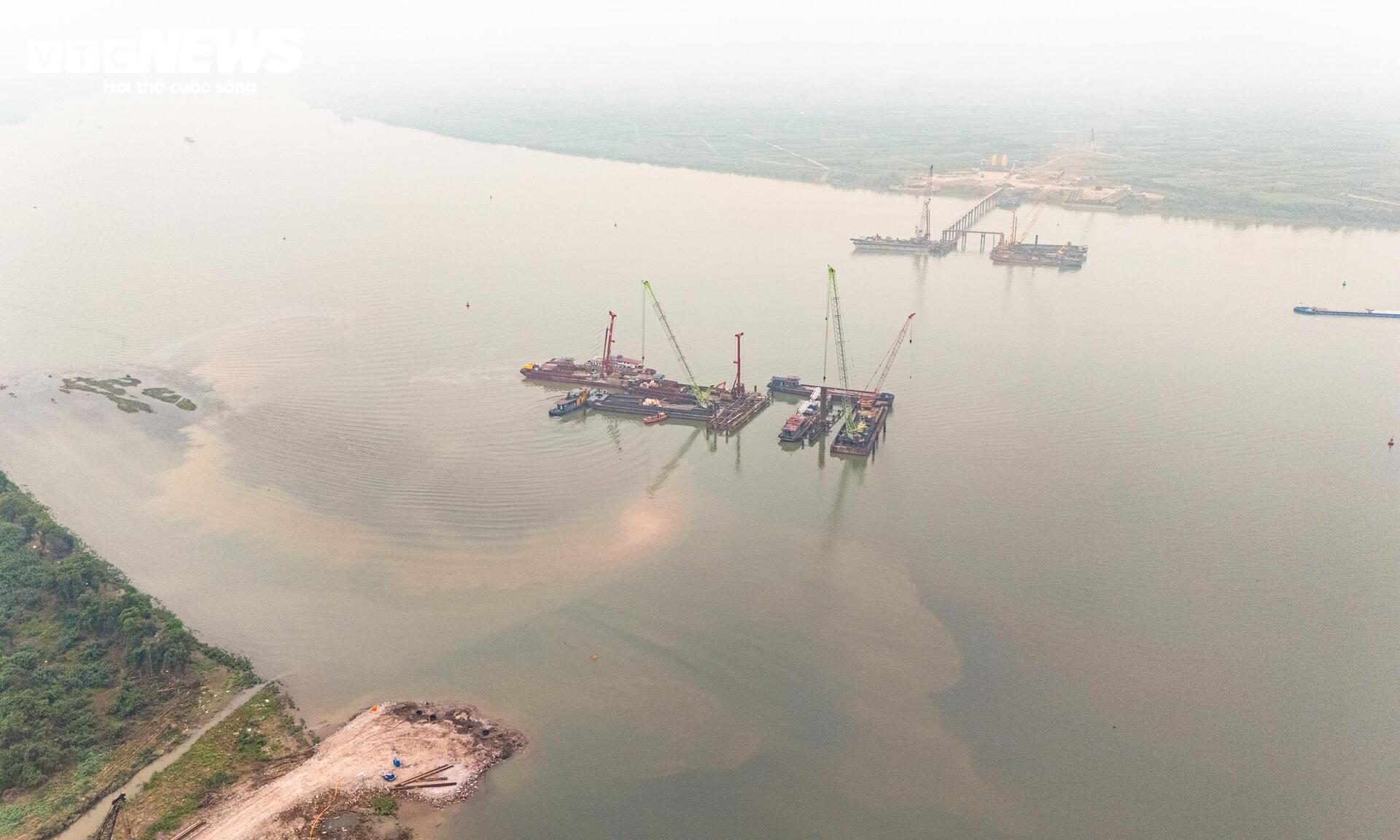 Mục sở thị đại công trường thi công 7 cầu bắc qua sông Hồng- Ảnh 7.