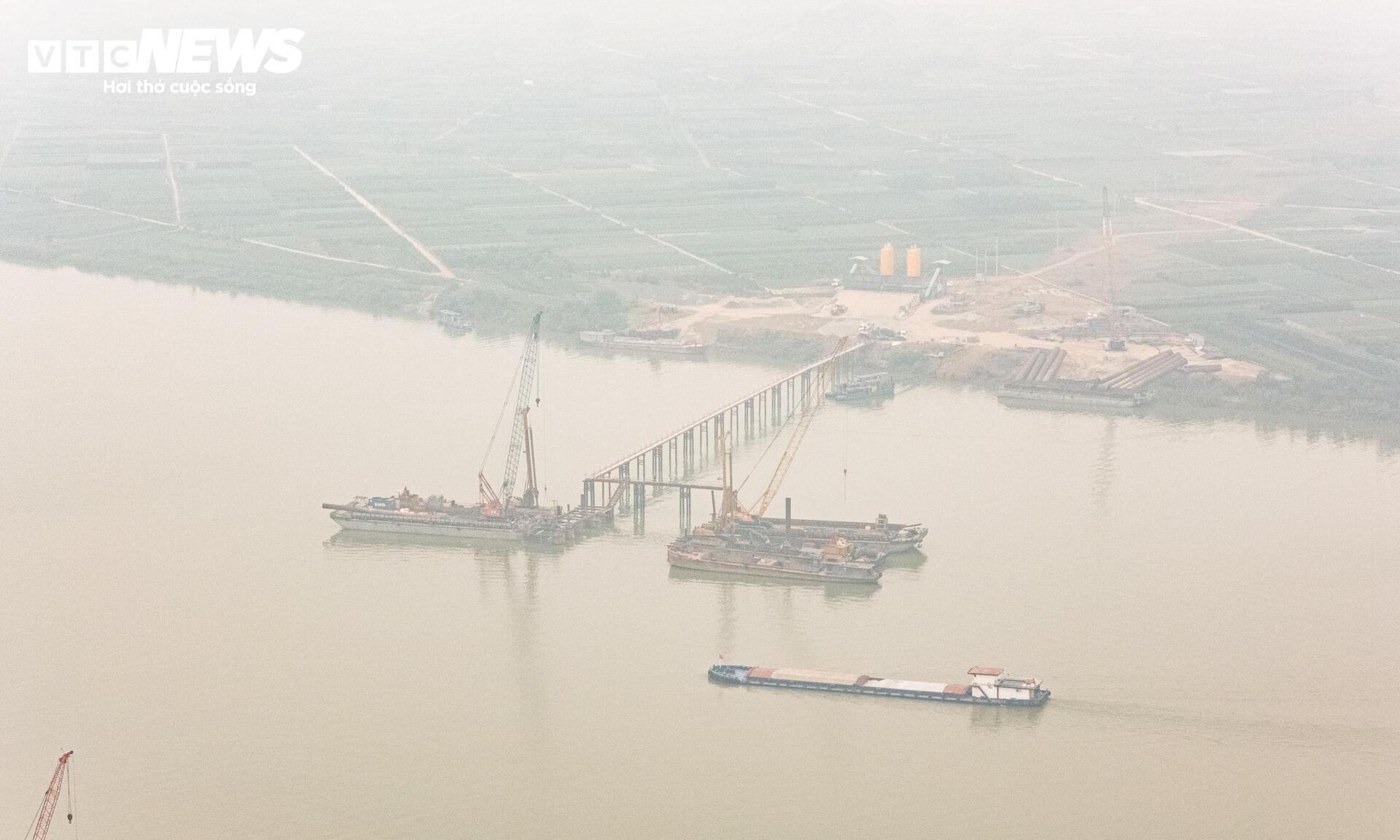 Mục sở thị đại công trường thi công 7 cầu bắc qua sông Hồng- Ảnh 8.