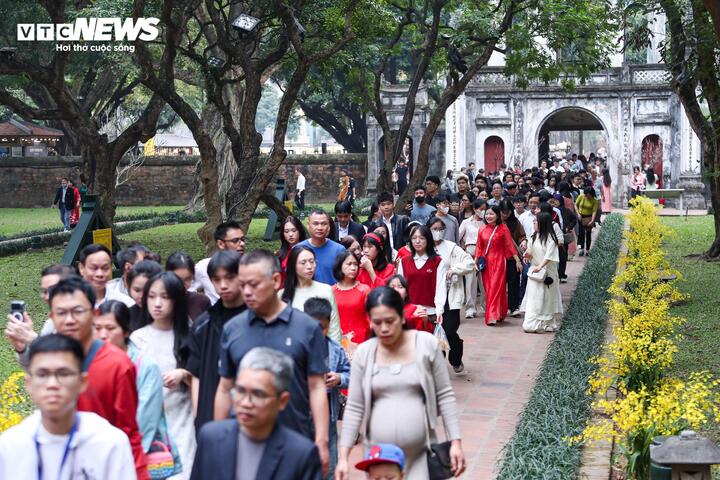 Người dân nườm nượp đổ về Văn Miếu xin chữ đầu năm- Ảnh 4.