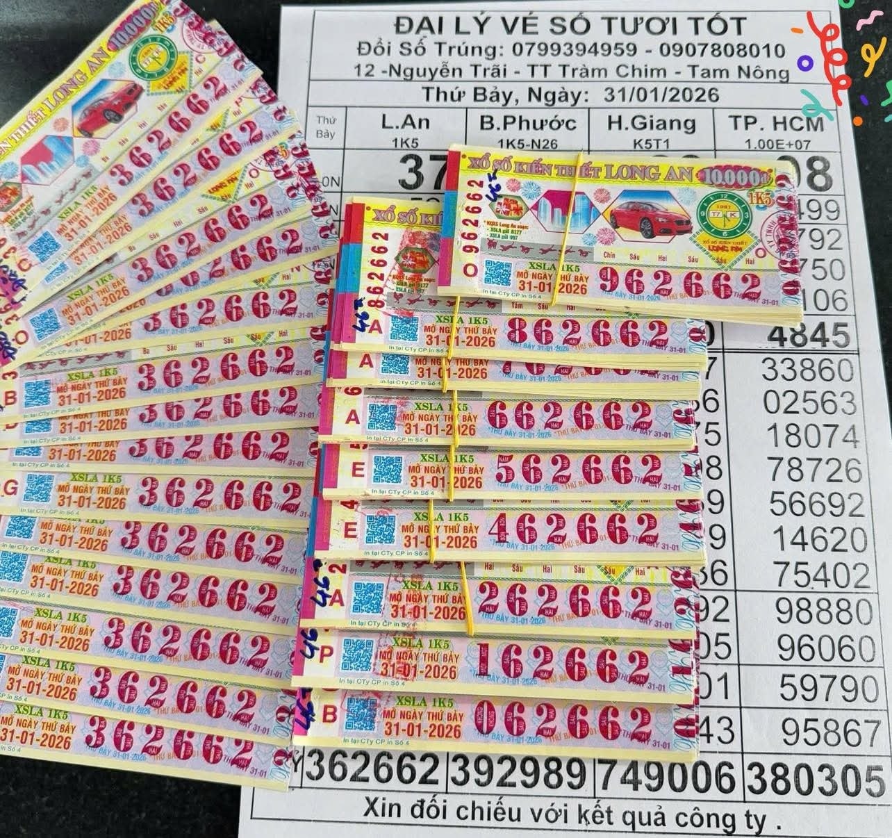 Xổ số miền Nam 2026: Người trúng độc đắc tại Tràm Chim với dãy số đẹp 362662 - Ảnh 1. Xổ số miền Nam 2026: Người trúng độc đắc tại Tràm Chim với dãy số đẹp 362662 - Ảnh 1.