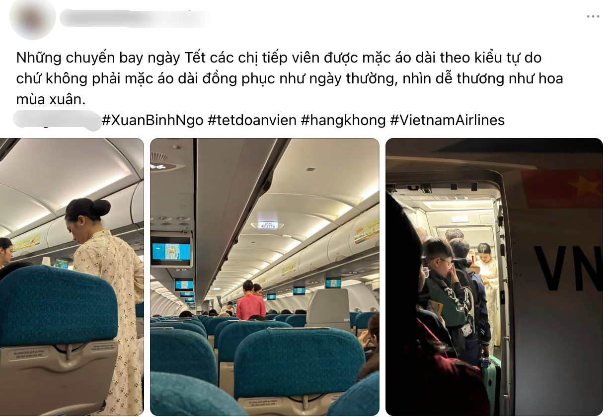 "Rừng hoa xuân" trên độ cao 10.000 mét của Vietnam Airlines: Khi tiếp viên được tự do diện áo dài rực rỡ- Ảnh 1.