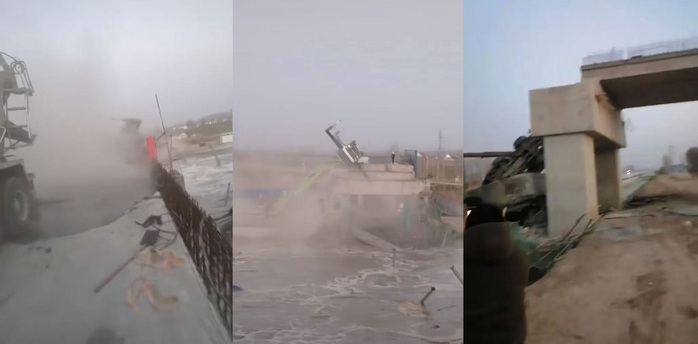 Khoảnh khắc cầu đường sắt ở Trung Quốc bất ngờ đổ sập, nhiều người thiệt mạng- Ảnh 1.