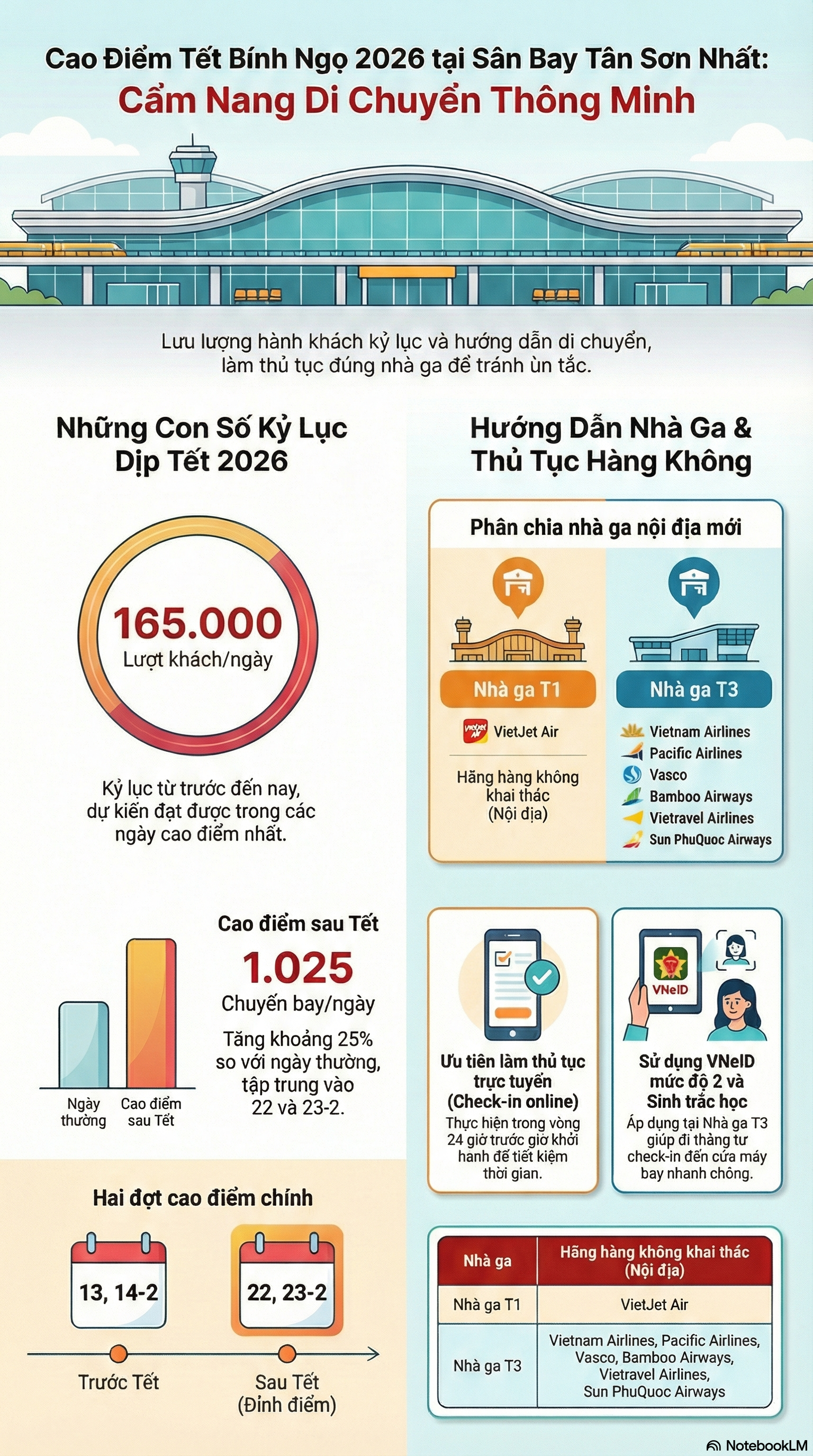 Những lưu ý hành khách cần biết để tránh đi nhầm nhà ga ở sân bay Tân Sơn Nhất dịp Tết 2026 - Ảnh 1.