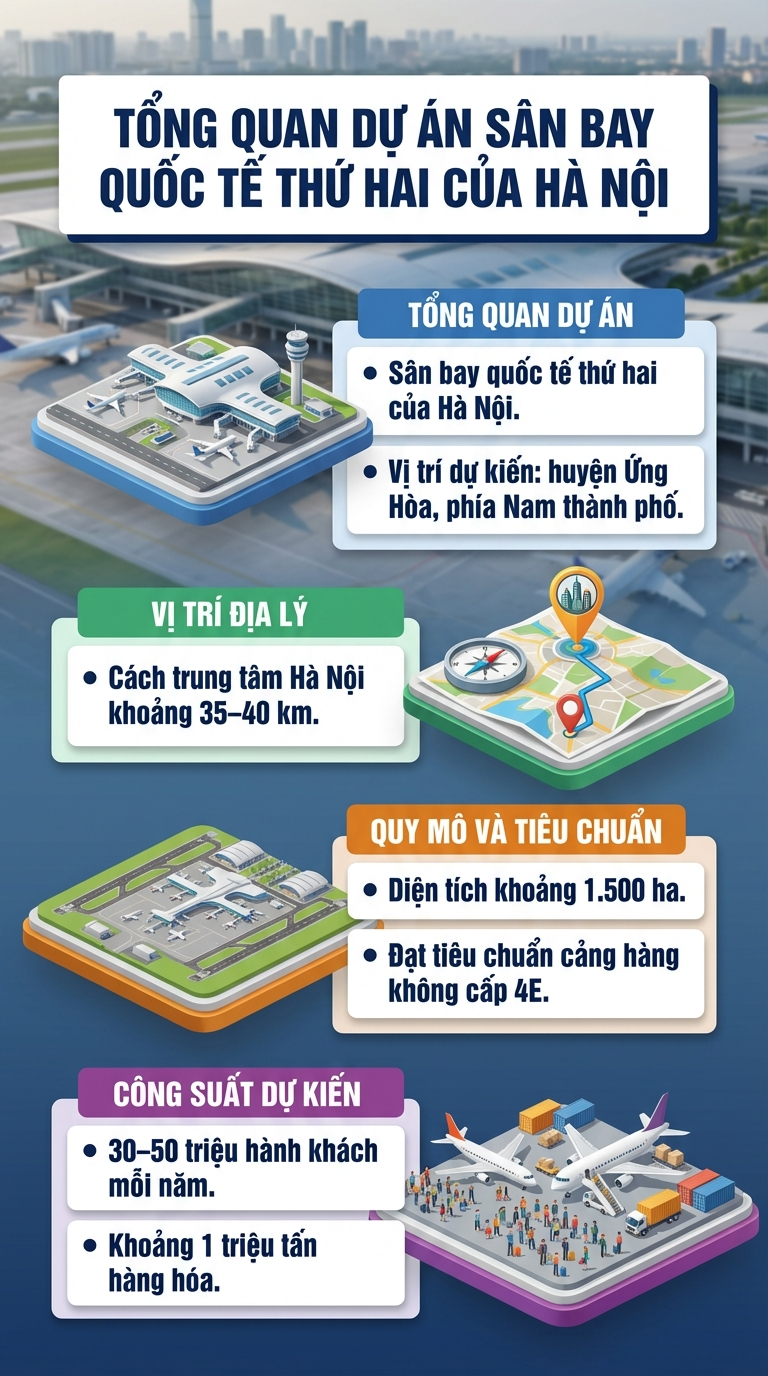 Hà Nội quy hoạch 5 sân bay, Nội Bài hướng tới 100 triệu khách, sân bay thứ hai cách trung tâm khoảng 40 km - Ảnh 2.