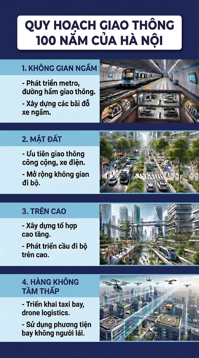 Taxi bay, drone giao hàng xuất hiện ấn tượng trong quy hoạch 100 năm của Hà Nội thế nào?- Ảnh 1.