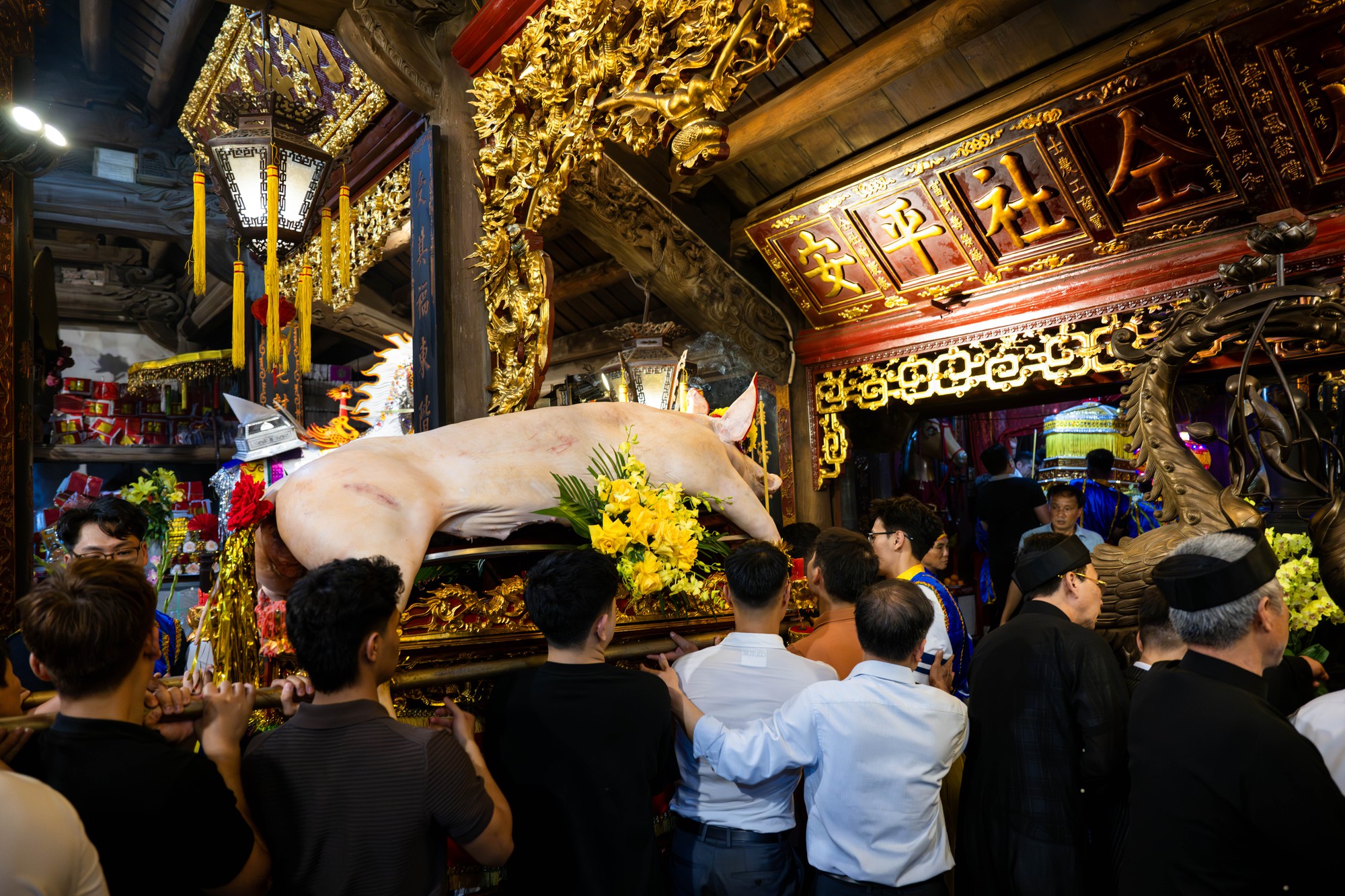 Cả làng La Phù thức trắng vì 17 “ông lợn”: Lợn ăn trứng, ngủ màn, mùa đông sưởi than để chờ giờ rước đình- Ảnh 15.