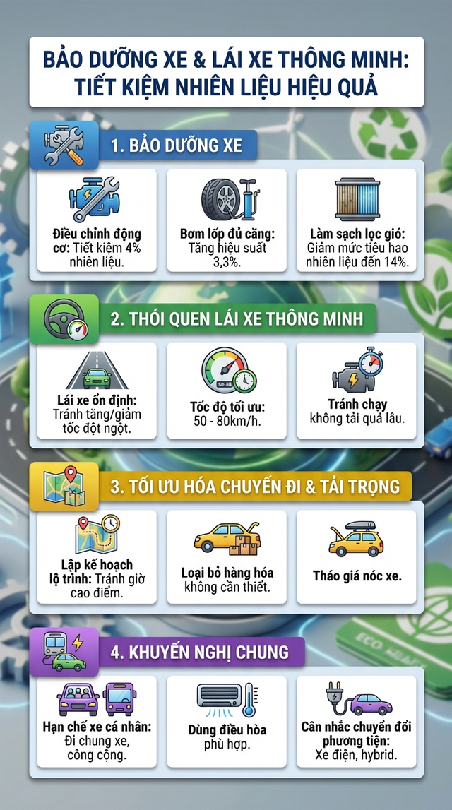 Cách tiết kiệm xăng dầu hiệu quả, giảm chi phí đi lại mỗi ngày- Ảnh 1.