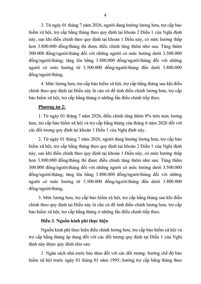TOÀN VĂN: Dự thảo Nghị định điều chỉnh lương hưu, trợ cấp bảo hiểm xã hội và trợ cấp hằng tháng- Ảnh 4.