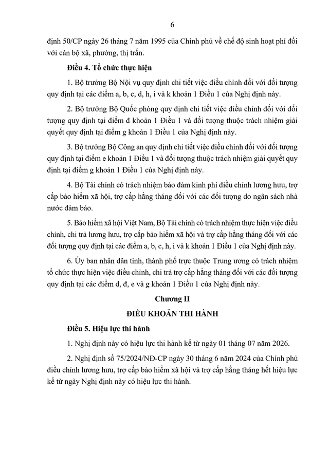 TOÀN VĂN: Dự thảo Nghị định điều chỉnh lương hưu, trợ cấp bảo hiểm xã hội và trợ cấp hằng tháng- Ảnh 6.