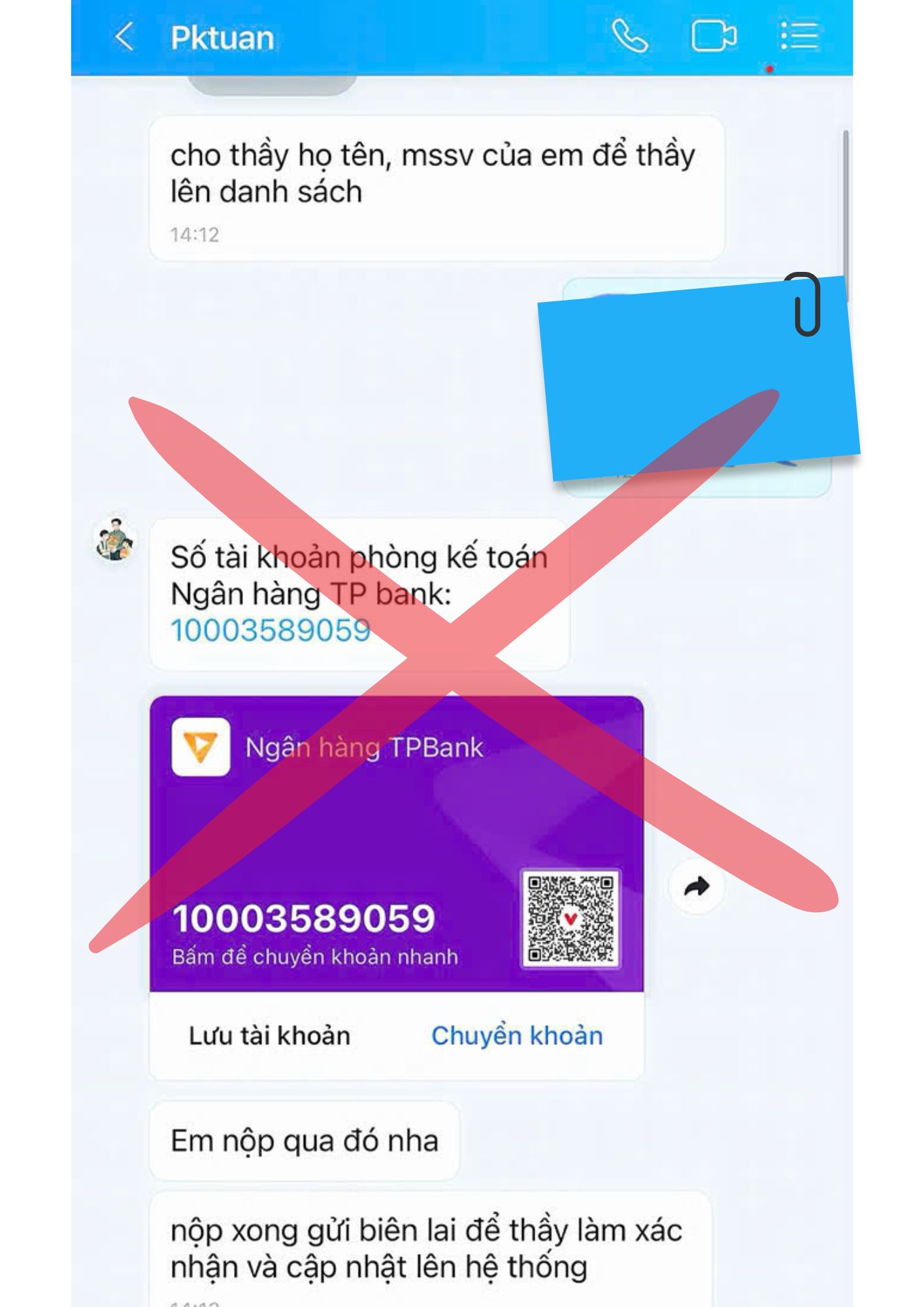 Lật tẩy chiêu lừa đảo "gia hạn học phí" của cán bộ trường tên "PHAN VAN NGUYEN"- Ảnh 2.