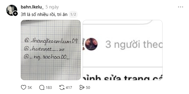 Cả Threads sôi động với trend đăng "credit" tri ân những người đã theo dõi mình trên mạng- Ảnh 2.