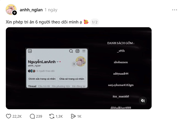 Cả Threads sôi động với trend đăng "credit" tri ân những người đã theo dõi mình trên mạng- Ảnh 5.