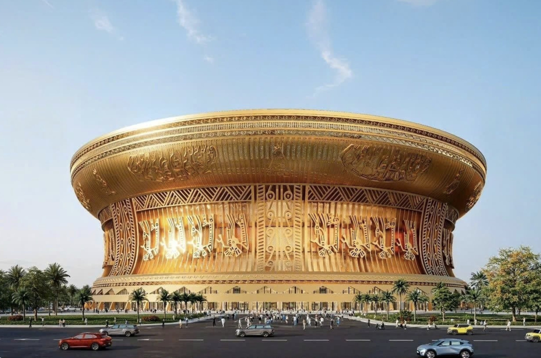 Đại công trường xây sân vận động lớn nhất thế giới: Ô tô nối đuôi nhau như đàn kiến, cần cẩu phủ kín đường chân trời - Ảnh 11.