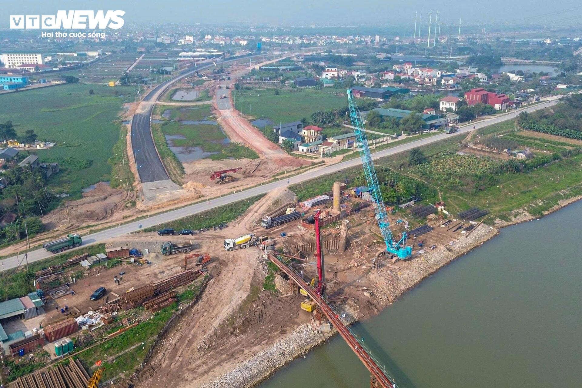Cầu 4.900 tỷ vượt sông Hồng nối Hà Nội - Hưng Yên đang được thi công ra sao?- Ảnh 11.