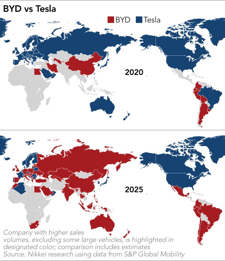 Hãng xe điện Trung Quốc vượt qua Tesla về doanh số ở 22 quốc gia, mạng lưới bán hàng mở rộng ra 113 thị trường trên toàn cầu - Ảnh 2.